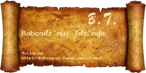 Babcsányi Tünde névjegykártya