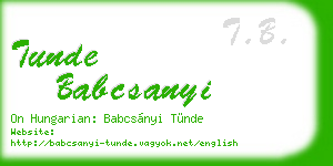 tunde babcsanyi business card